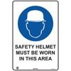 Pinnacle 600 x 400mm Poly Safety Helmet Must Be Worn In This Area Sign