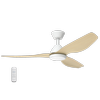 Four Seasons Living > Atlanta 52" DC Smart Ceiling Fan with LED Light and Remote Control > White / Oak