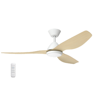 Four Seasons Living > Atlanta 52" DC Smart Ceiling Fan with LED Light and Remote Control > White / Oak