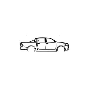Ignite Laser Toyota Hilux 2018 Silhouette Metal Wall Art Rustic Metal 47inch/120cm