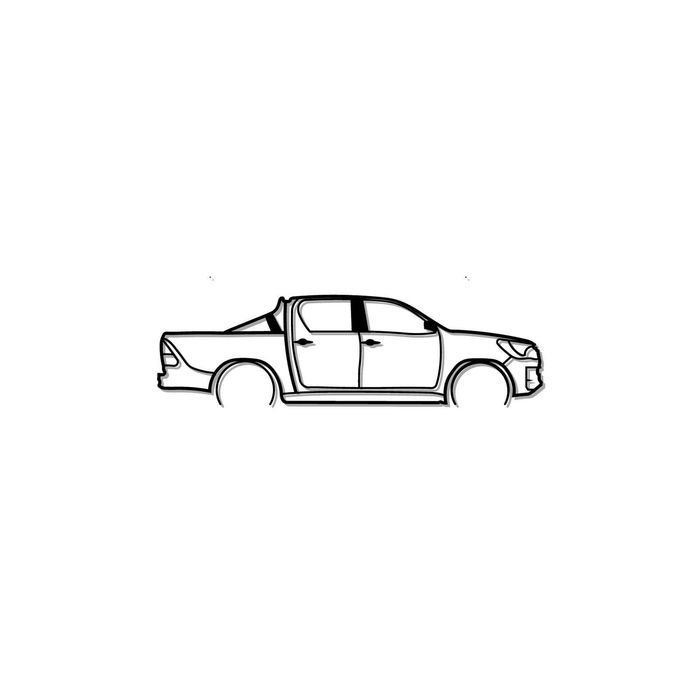 Ignite Laser Toyota Hilux 2018 Silhouette Metal Wall Art Rustic Metal 47inch/120cm