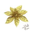 Catzon 12 Pcs Glitter Christmas Flowers with Clips Artificial Poinsettia-Gold