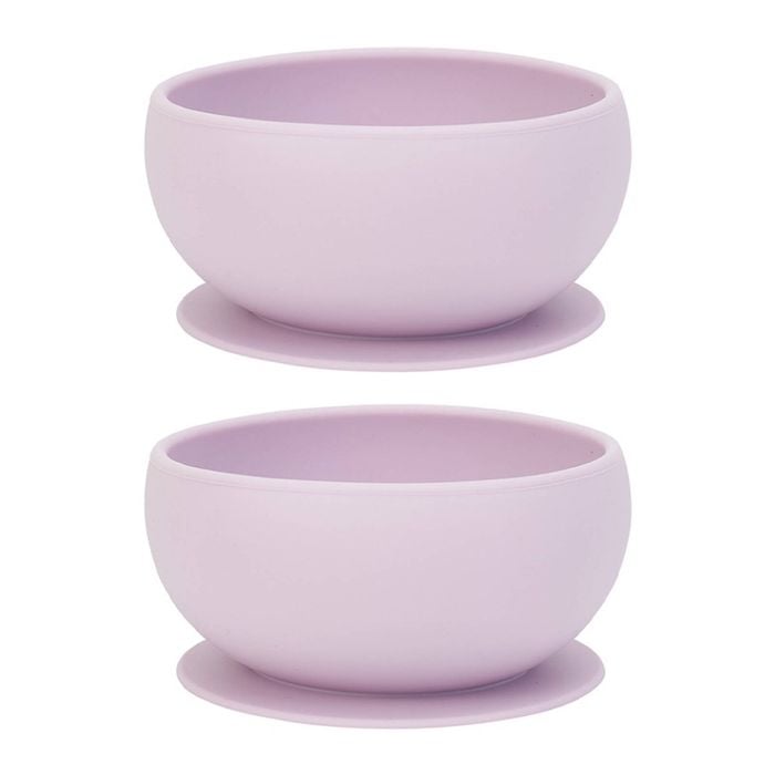 2x Annabel Trends Baby/kids Silicone Suction Food Feeding Bowl Bpa Free 0+ Lilac