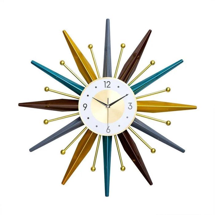 Sunrise Retro Wall Clock - 70cm Mid-Century Modern Starburst Design