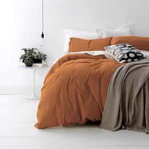 Park Avenue Vintage Washed Cotton Auburn Quilt Cover Set