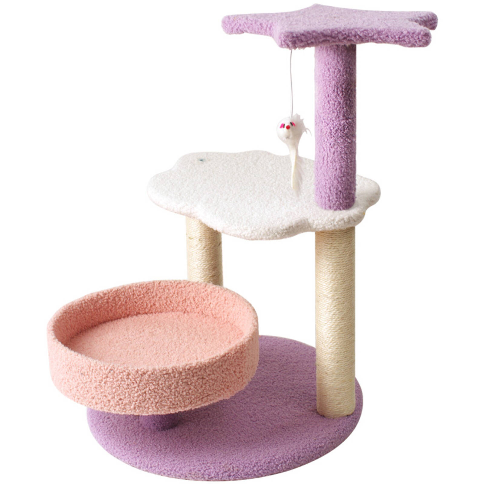 FLOOFI 61cm Galaxy Plush Scratching Post Cat Tree Pink Purple Bunnings Australia