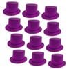 12x GLITTER TOP HAT Fancy Party Plastic Costume Tall Cap Fun Dress Up BULK Purple