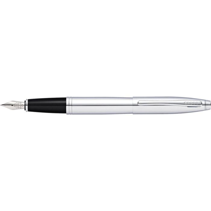 Cross Calais Fountain Pen Office Writing Singing Medium Nib Lustrous Chrome