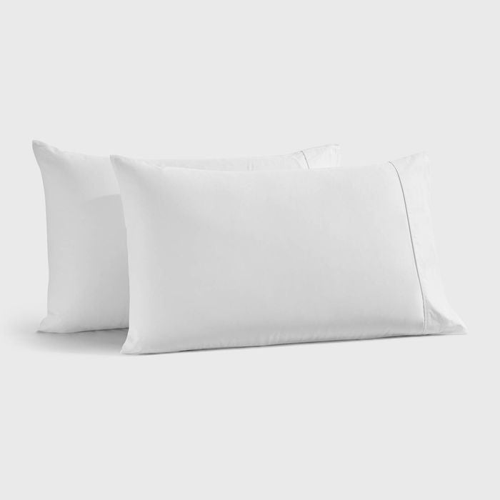Dreamaker 400TC Premium Cotton Sateen Standard Pillowcase White Twin Pack