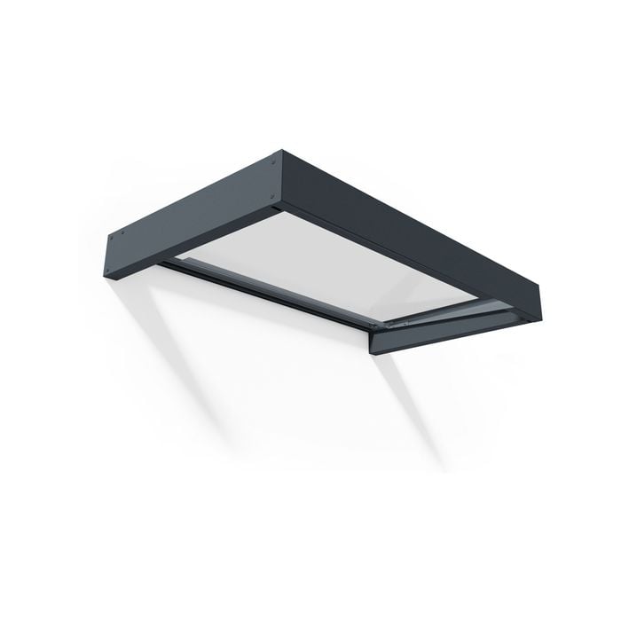 Canopia 1600 x 950mm Aluminium Bracket Polycarb Sophia Canopy - 1600mm x 950mm Grey/Clear
