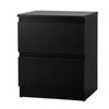 Oikiture Bedside Table Nightstand Black