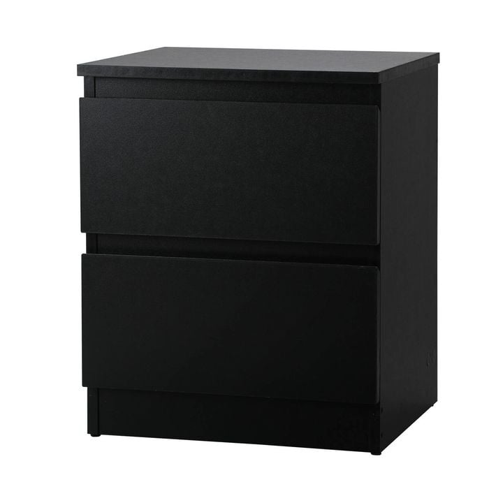 Oikiture Bedside Table Nightstand Black