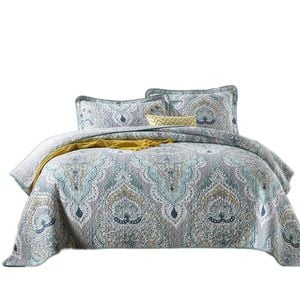 Catzon 3 Pieces Queen Size Quilt Bedding Set Floral Reversible Bedspread