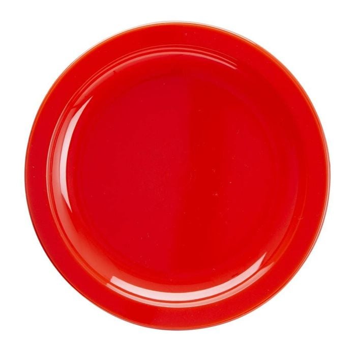 Olympia Kristallon Plates Polypropylene Red 174mm 12 Pack Reusable Dining Tableware