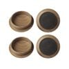 Surface Gard 44mm Dark Wood Effect Non Slip Round Castor Cup - 4 Pack