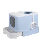 Pawz Cat Litter Box Fully Enclosed Toilet Blue