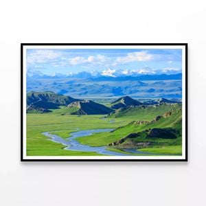 Grassland & Mountain in China  Print 100% Australian Made 120x90cm  (Poster)