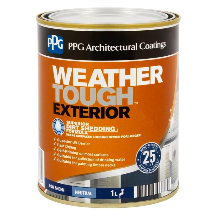 PPG Paints 1L Neutral Low Sheen Weather Tough Exterior Paint