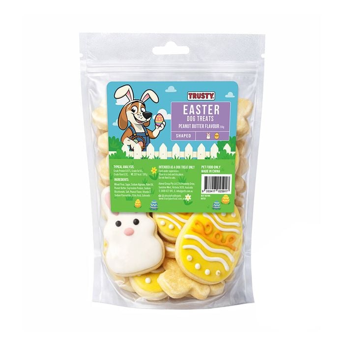 Trusty 200g Easter Rabbit and Egg Shape Peanut Butter Flavor Biscuits Dog Treats