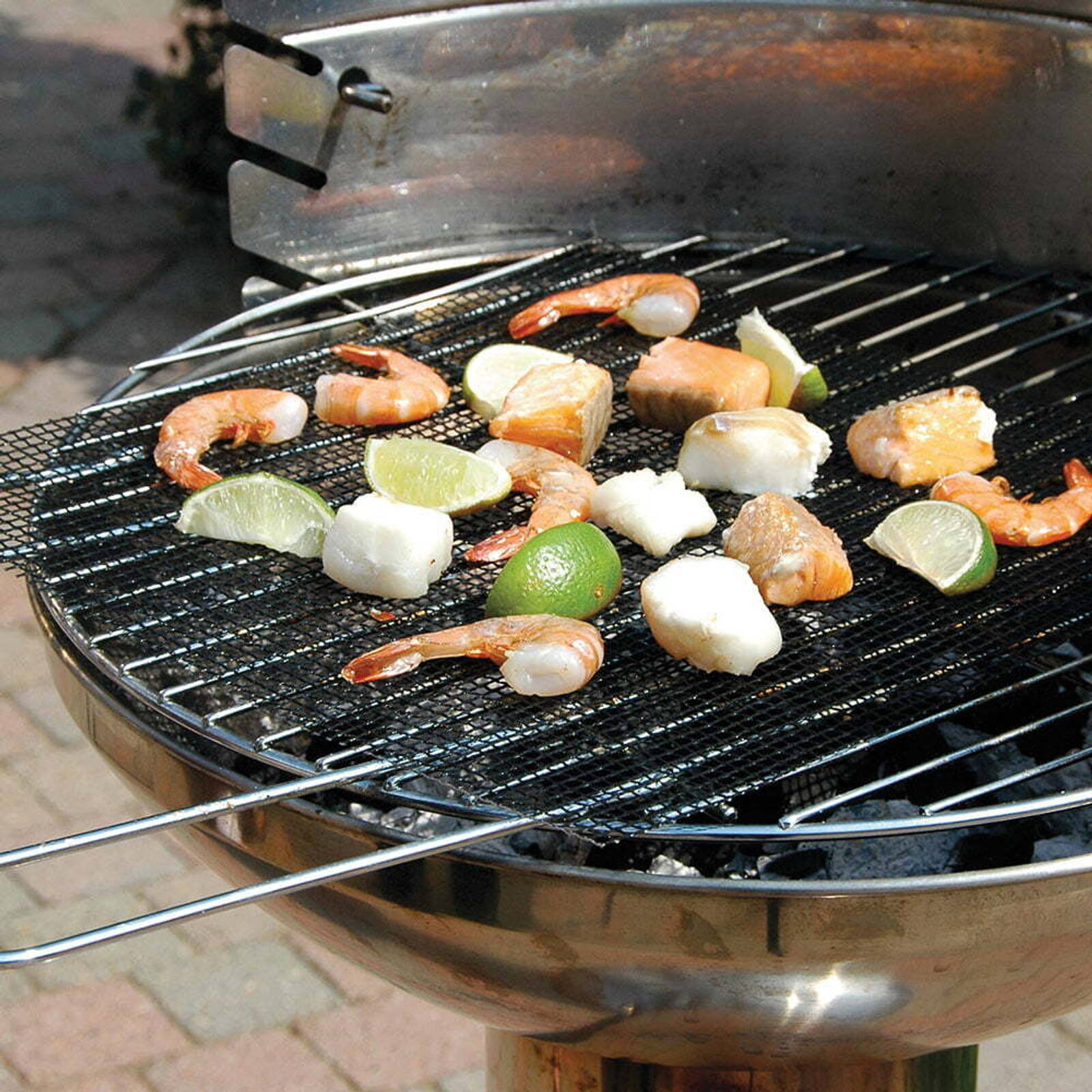 Nostik Reusable 32cm BBQ Grill Mat Pad Rectangle Black