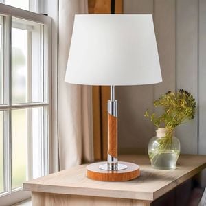 Telbix Teak/White Belmore Table Lamp