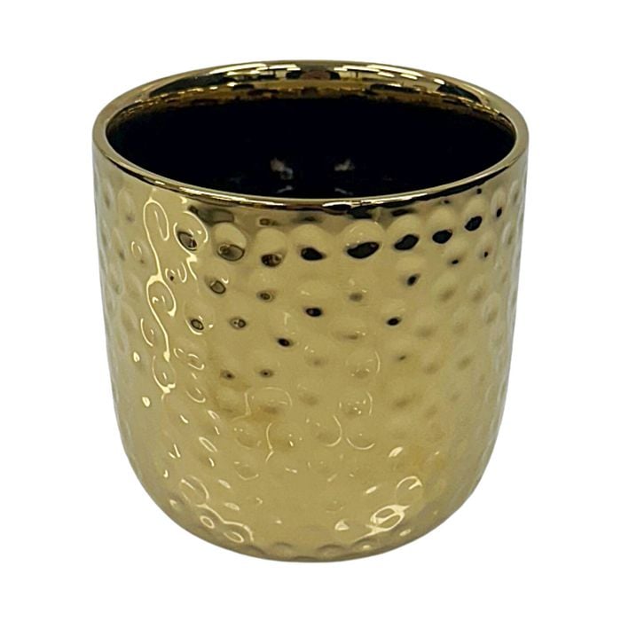 Eden 15cm Gold Ceramic Hammered Pot