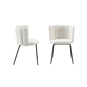 Elegant Collection Beige Amelia Boucle Dining Chairs