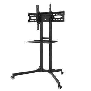 Advwin Mobile TV Stand With Laptop Shelf and Wheels for 32"-65" Adjustable Height Home Living Room Office Meeting