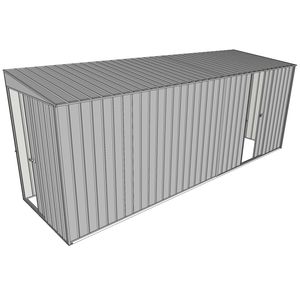 Build-a-Shed 1.5 x 5.2 x 2m Sliding Door Tunnel Shed with Sliding Side Door - Zinc