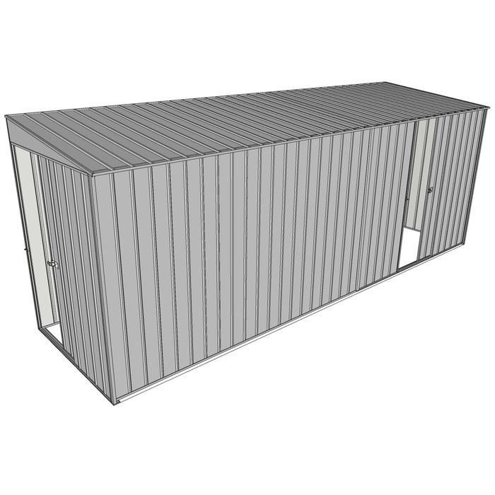 Build-a-Shed 1.5 x 5.2 x 2m Sliding Door Tunnel Shed with Sliding Side Door - Zinc