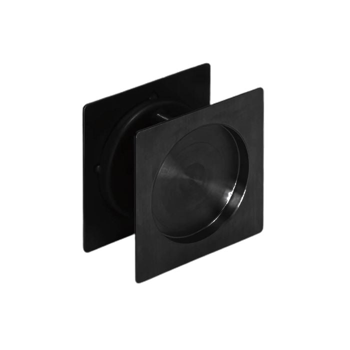 Zanda 65x65mm Matt Black Square Cavity Sliding Passage Set