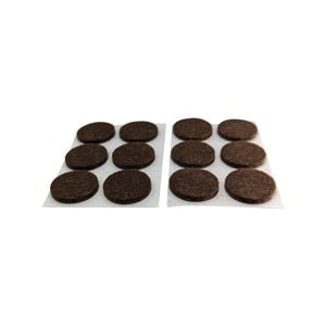 Surface Gard 19mm Brown Round Felt Floor Protection - 12 Pack 