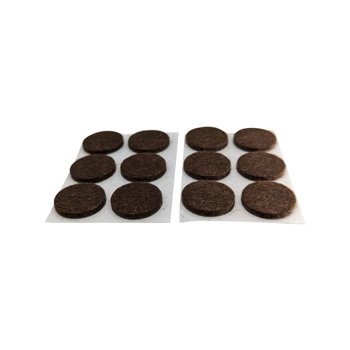 Surface Gard 19mm Brown Round Felt Floor Protection - 12 Pack 