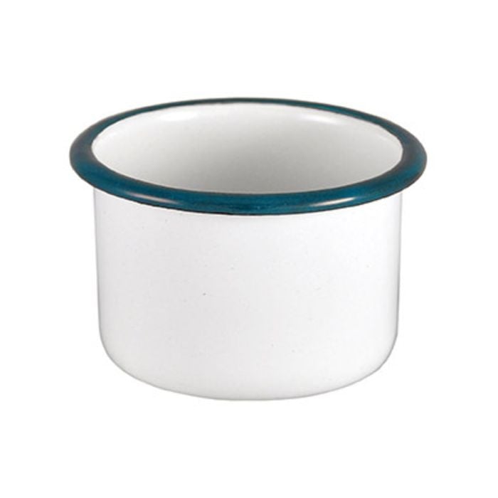Urban Style Enamelware 7x4.5cm Ramekin w/ Blue Rim - White