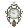 Salesbay Vintage Bronze Wall Clock Ornate Antique Style Silent Quartz Hanging