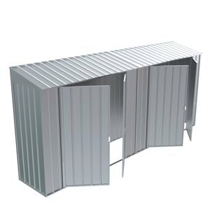 Build-a-Shed 0.8 x 4.5 x 2.0m Skillion Double Plus Double Hinged Side Doors Shed - Zinc
