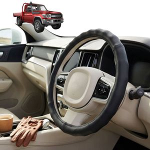 Australian Goose Steering Wheel Cover for Toyota LandCruiser 79 Series Single Cab 2012 - Current Circle Black
