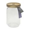 Evie Jar Glass Storage Airtight Acacia Wood Lid Clear 700ml 9x9x15cm