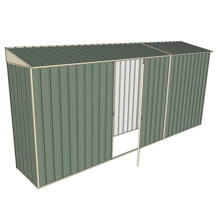 Build-a-Shed 0.8 x 4.5 x 2m Skillion Single Hinged Side Door Shed - Green