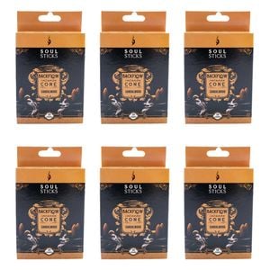 6x 10pc Wild Scents Soul Sticks Backflow Incense Cones Fragrance Sandalwood