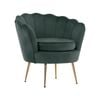 La Bella Shell Scallop Green Armchair Lounge Chair Accent Velvet