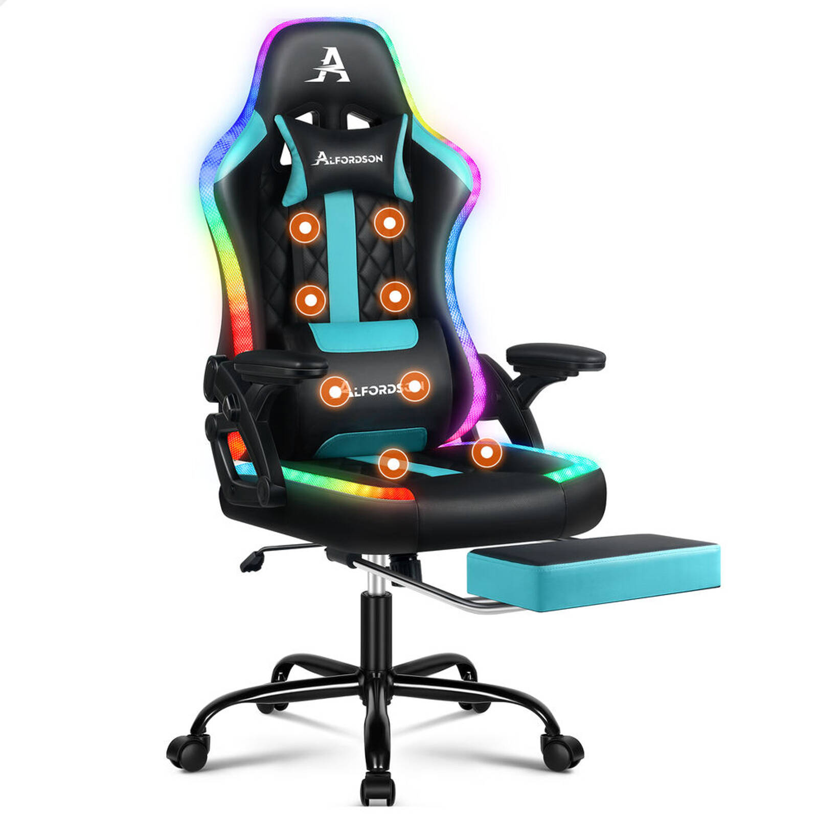 Alfordson Gaming Gaming Chair With Lights And Massage ALFORDSON