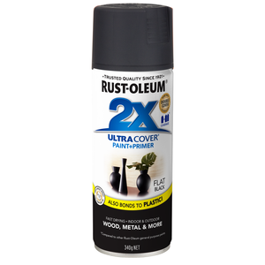 Rust-Oleum 340g Black Flat 2X Ultra Cover Spray Paint