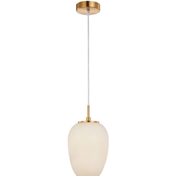 CLA Lighting Pino Interior Opal Matt Mirror Finish Glass Oval Pendant Light