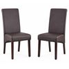 2x Dining Chairs Solid Wooden Brown PU Leather