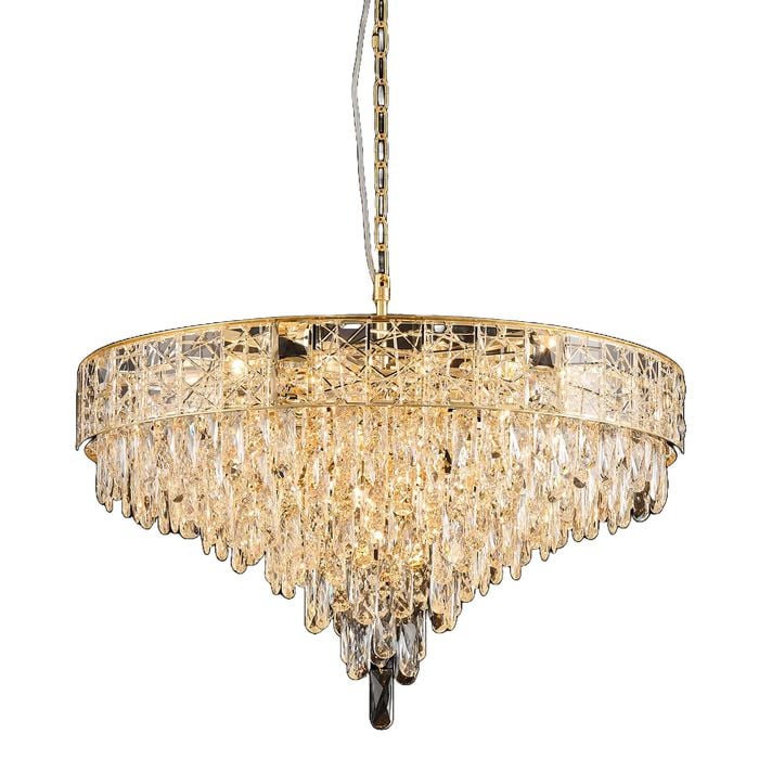 Vencha Finley 18 Light Crystal Pendant - Gold