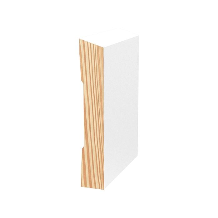 Porta 66 x 11mm 2.7m Primed FJ Pine Bevelled Architrave and Skirting