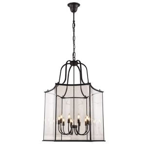 Vencha Brentwood 10 Light Traditional Pendant - Black