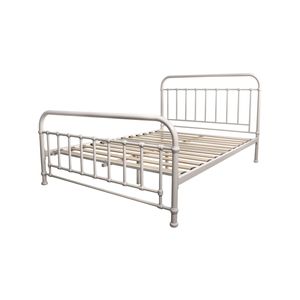 Metallica Double Bed Size Metal Frame Platform Mattress Base - White