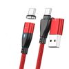 TEGAL USB & Type C Dual Magnetic Charging Cable USB C 1m Red